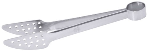 Hamburgerzange aus Edelstahl 18/0, hochglänzend, fugenlos, perforiert, gut geeignet für Frikadellen, Hamburger-Sandwich u.ä. schwere