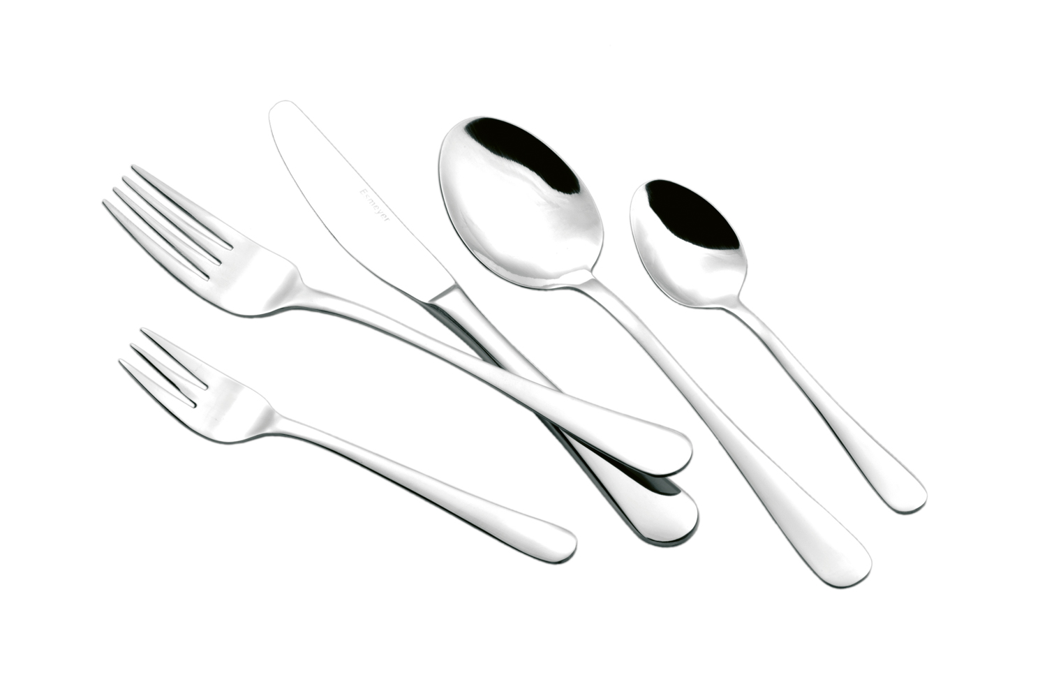 Sparset SYLVIA, Edelstahl 18/0, 180 Besteckteile Enthält  je 36 Menümessern, Menülöffeln, Menüga- beln, Kaffelöffeln, Kuchengabeln, 1 Behälter.