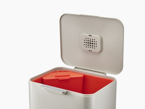 Joseph Joseph IntelligentWaste Totem Max 60 - Abfallbehälter mit separater Recycling-Einheit, inkl. Biomüll-Caddy, 60 Liter -