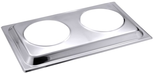 Einsatz für zwei Bain Marie Töpfe (7087) aus Edelstahl, hochglänzend, zur Umrüstung von Chafing Dish 7085 und 7088 in eine Suppenstation