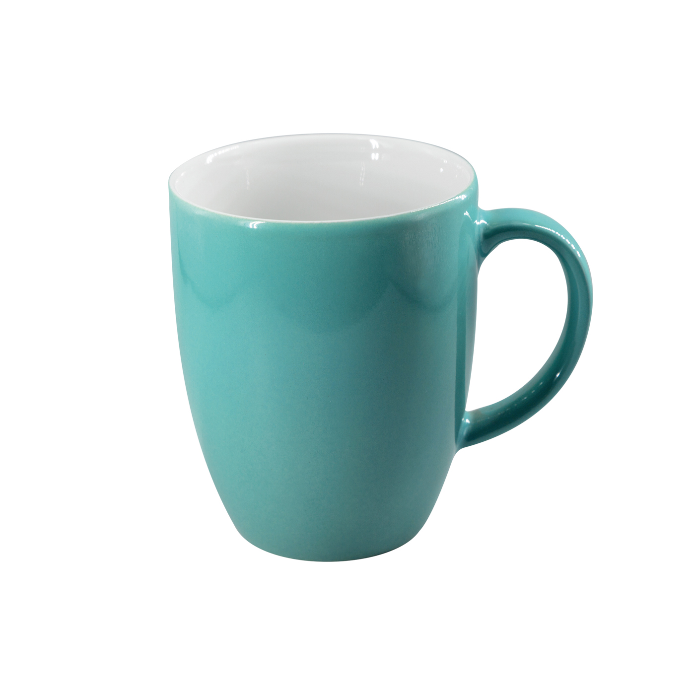 Becher mit Henkel 0,28 l - Form: Table Selection, - Dekor 79924 petrol - aus Porzellan. Hersteller:, Eschenbach. "Made in Germany".