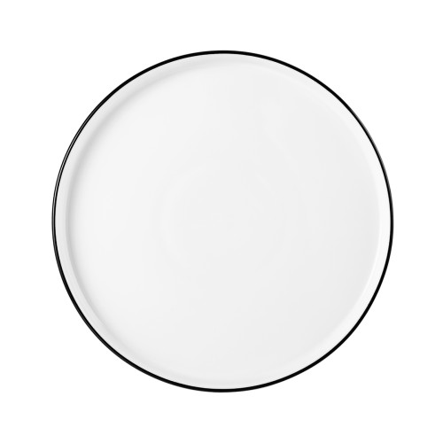 Seltmann Teller flach rund 21 cm M5397-21, rund, Form: Good Mood, Dekor: 10826 Black Line, hohe Kantenschlagfestigkeit, Made in Germany