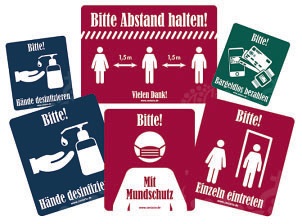 Aufklebersortiment Corona 12er-Set