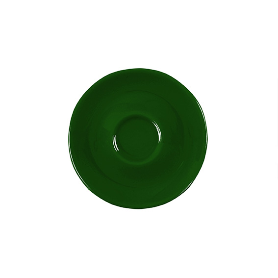 Untertasse 11 cm Spiegel mitte - Form: Baristar -, Dekor 79174 dunkelgrün - aus Porzellan., Hersteller: Eschenbach. "Made in Germany".