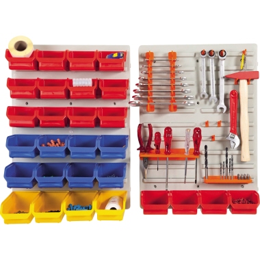 ALUTEC Organisationspaneel 840 x 590 mm (B x H) Kunststoff grau, Maße: 840 x 590 mm (B x H), 16 kleine (rot), 8