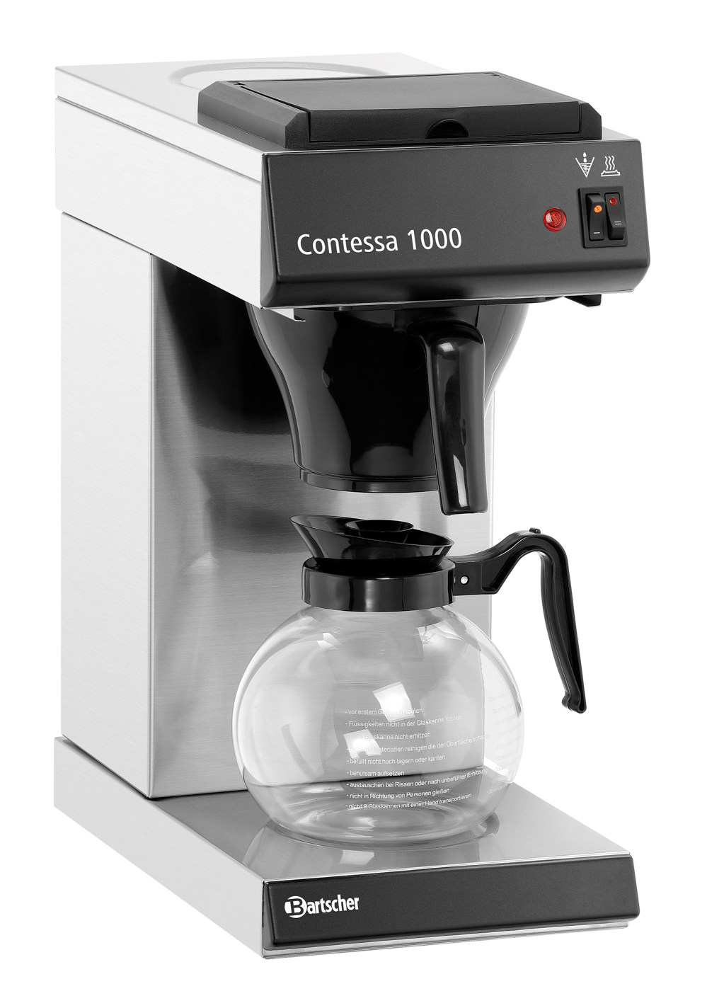 Bartscher Kaffeemaschine Contessa 1000 |Steuerung: Kippschalter | Maße: 21,5 x 38,5 x 46,0cm. Gewicht: 6,5 kg