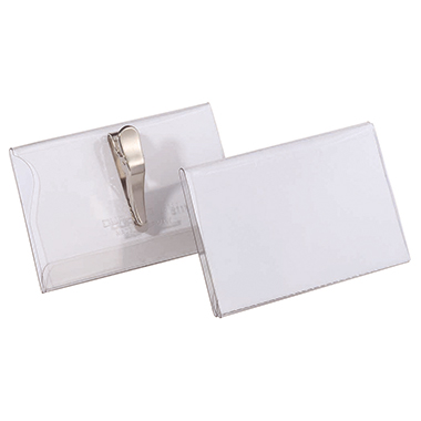 DURABLE Namensschild 90 x 54 mm (B x H) Krokoklemme transparent 25 St./Pack.