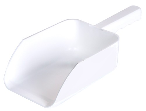 Mehrzweckschaufel aus weißem Polypropylen, Materialstärke: 3 mm, sehr robust Schaufelmaß: 17 cm x 12 cm, Gesamtlänge: 28,5 cm,