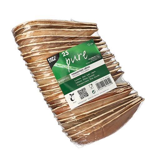 25 Fingerfood - Löffel, Palmblatt "pure" 12 cm "Asia" von PAPSTAR