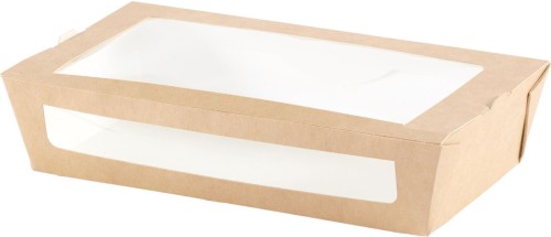 Duni Menübox mit PLA-Fenster 900 ml Braun ungeteilt, 250 Stk/Krt (1 x 250 Stk)