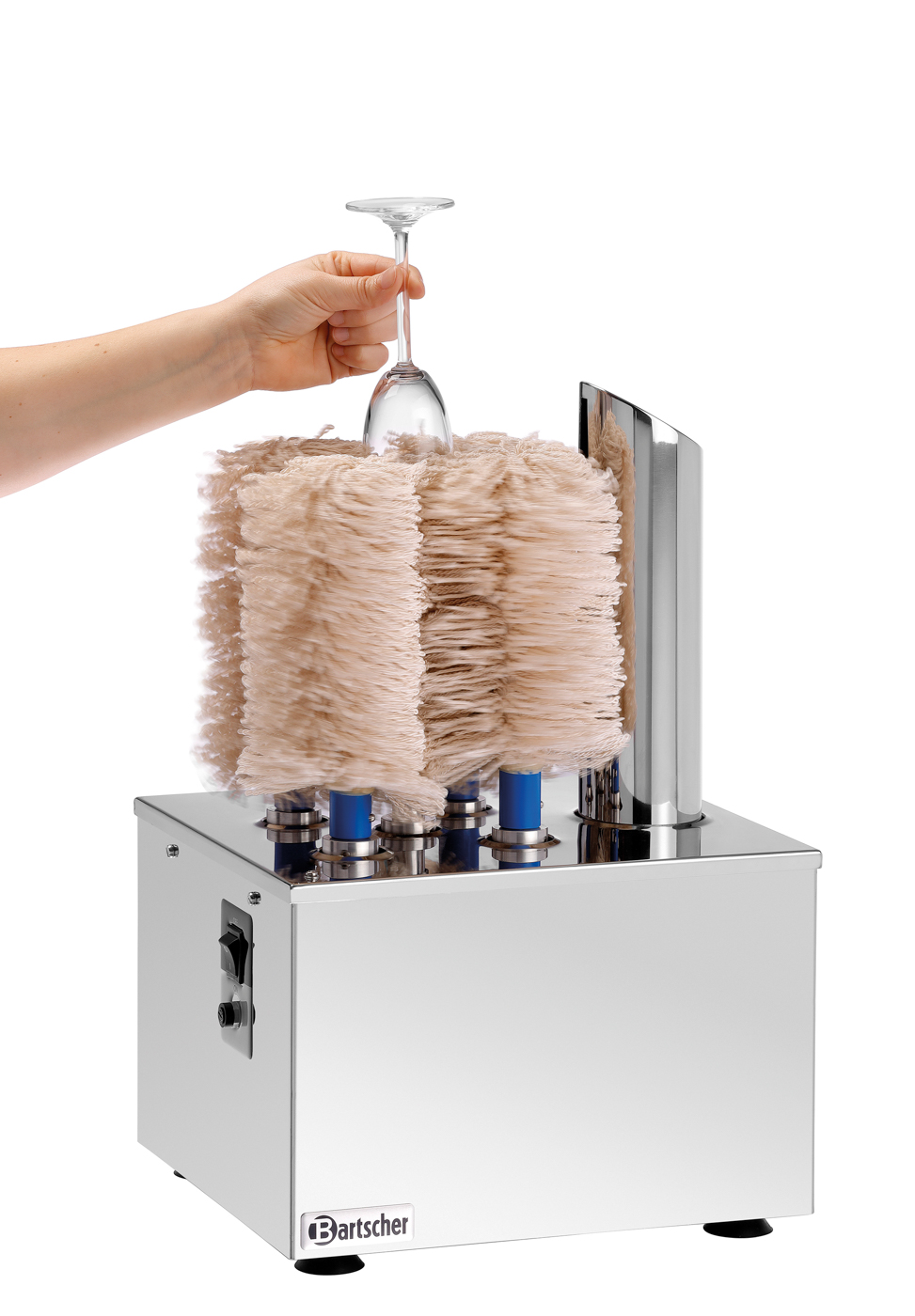 Bartscher Gläserpolierbürste XS | Ausgelegt für:Das Polieren von schmalen Gläsern (z. B.Sektgläsern) | Maße: 7 x 7 x 20,0 cm. Gewicht: