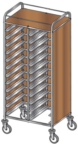 ETERNASOLID® Tablettwagen 24 EN, mit 3 Seiten Paneele MDF