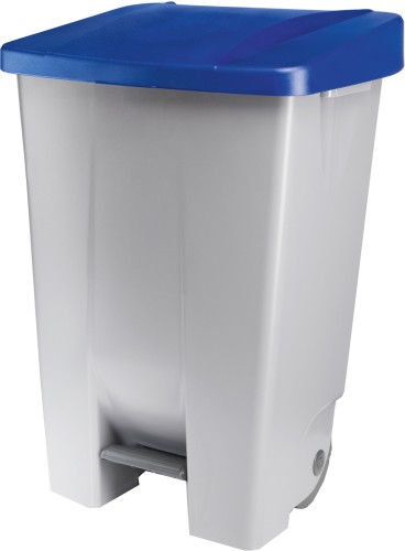 Tretabfallbehälter. Polyethylen. mit Fußpedal und 2 Rollen.