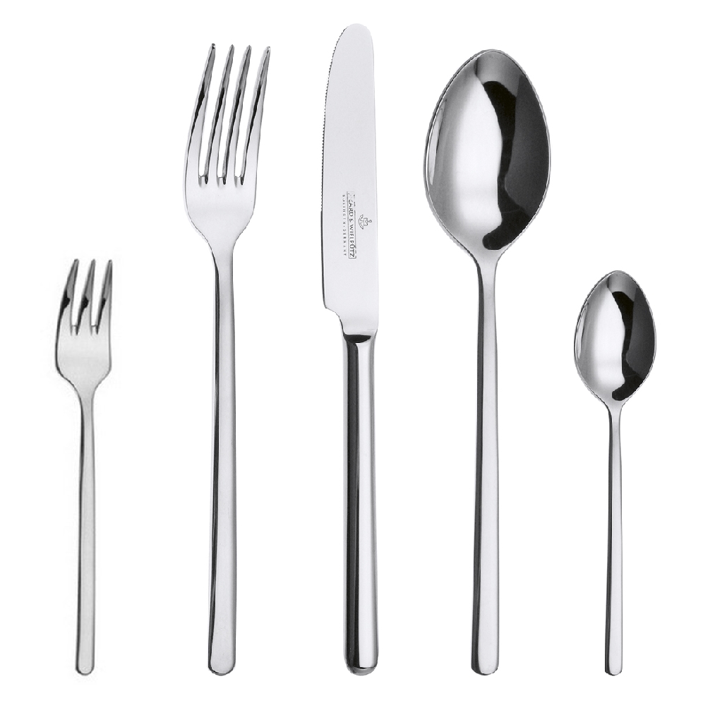 30-teiliges Besteck Sparset VENTURA Edelstahl 18/10, poliert, Messer aus Klingenstahl.