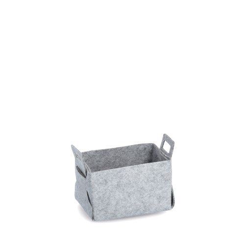 Aufbewahrungskorb, Filz, grau. Länge: 180 mm. Breite: 130 mm. Höhe: 110 mm