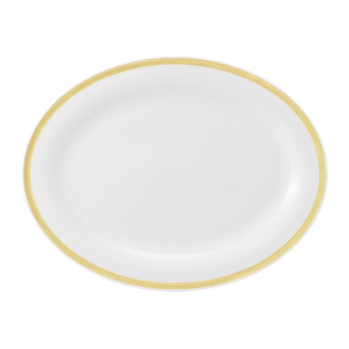 Seltmann Platte oval 31 cm, oval, Form: Community, Dekor: 57392 Pinselband ocker, hohe Kantenschlagfestigkeit, Made in Germany