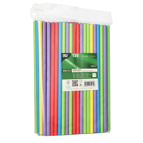 135 Shake-Halme, Papier Ø 8 mm · 25 cm farbig sortiert von PAPSTAR