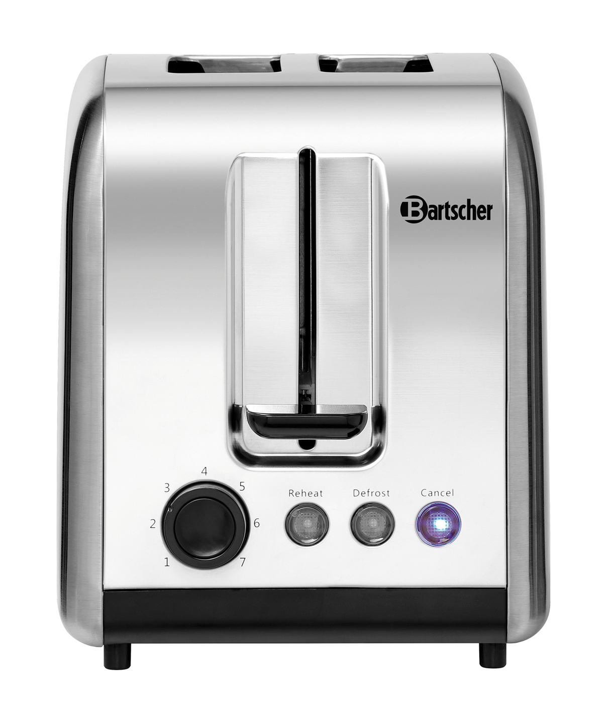 Bartscher Toaster TSBR20 | Kontrollleuchte: Auftauen ,Aufwärmen ,Abbruch | Maße: 16 x 27 x 200 cm. Gewicht: 1,4 kg