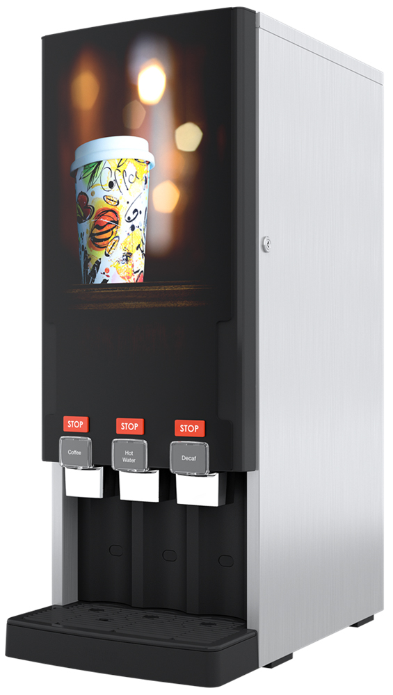 BONAMAT Rivero Turbo 203 Kaffeevollautomat für Flüssigkonzentrat, kann zwei unterschiedliche Heißgetränke gleichzeitig zubereiten