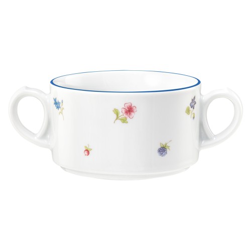 Seltmann Obere zur Suppentasse 0,30 l, rund, Form: Community, Dekor: 57390 Streublume blaue Linie, hohe Kantenschlagfestigkeit, Made in