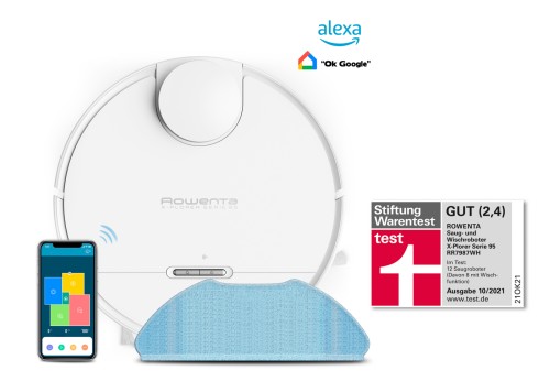 ROWENTA X-PLORER Serie 95 Saugroboter, extrastarke gründliche Reinigung, ultrapräzise Navigation, personalisierte Einstellungen,