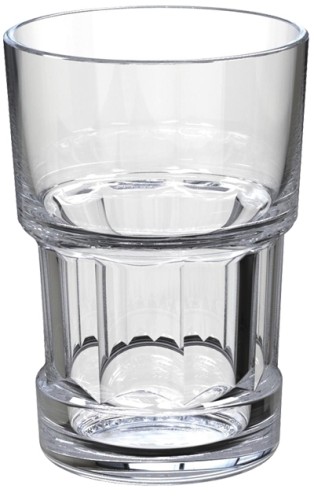 Becherglas TRIBEKA, Inhalt 0,35 Liter, Höhe: 120 mm, Durchmesser: 84 mm, stapelbar, gehärtet, für Heiß- und Kaltgetränke.