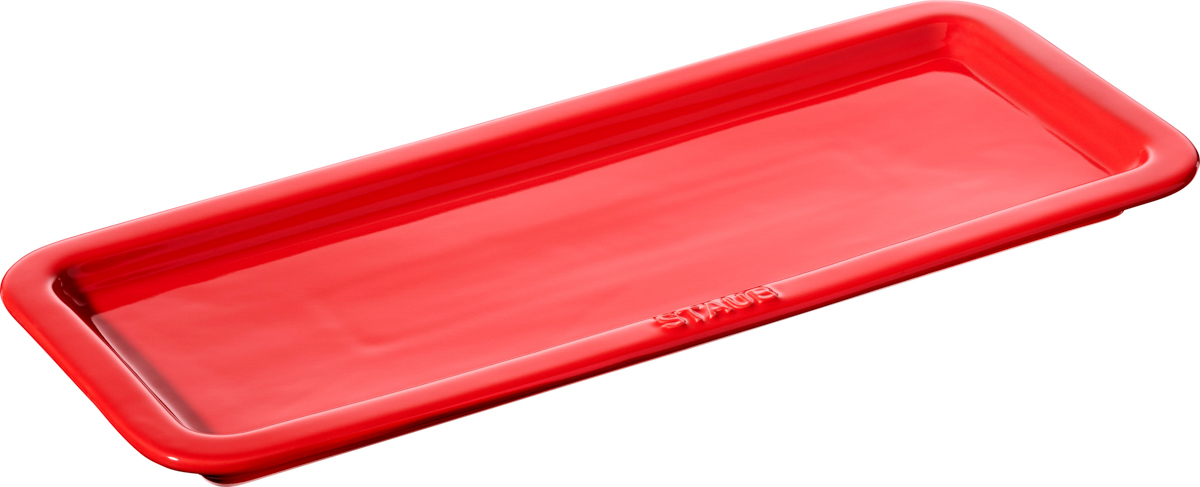 Servierteller, Kirsch-Rot, Keramik, Serie: Ceramique. Marke: Staub