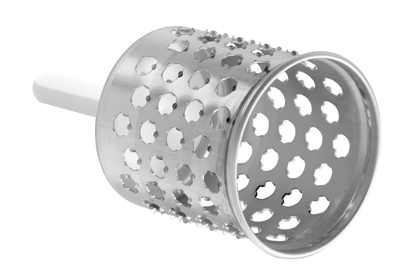 Bartscher Gemüseschneider Zusatzset, KA | Setbestehend aus: 1 Feintrommel (für Hartkäse,Nüsse, Paniermehl) | 8,3 x 8,3 x 15,5