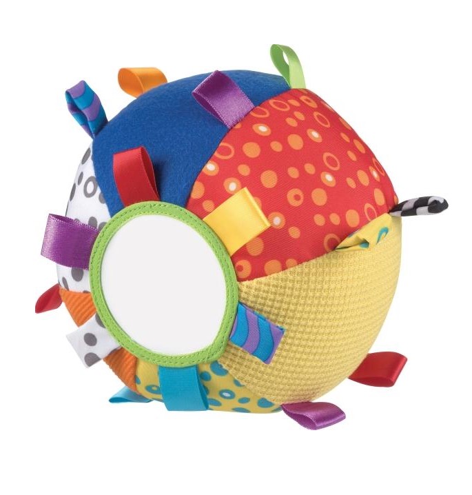 Playgro Schmuseball Loopy Loops mit Spiegel und Etiketten verschiedene Oberflächen