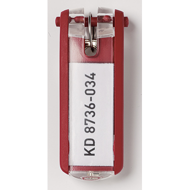 DURABLE Schlüsselanhänger KEY CLIP 7 x 2,5 x 1,2 cm (B x H x T) Kunststoff rot 6 St./Pack.