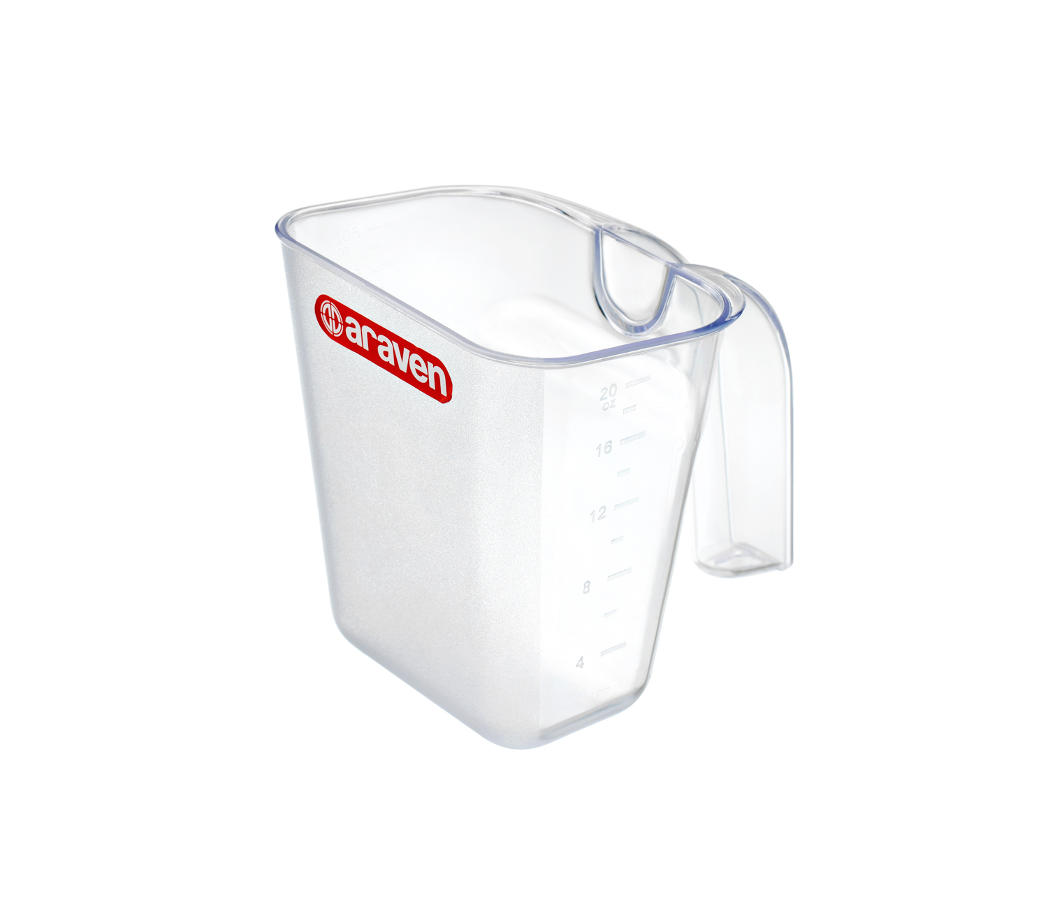 ARAVEN Schaufelmessbecher mit 600ml Fassungsvermögen, durchsichtig