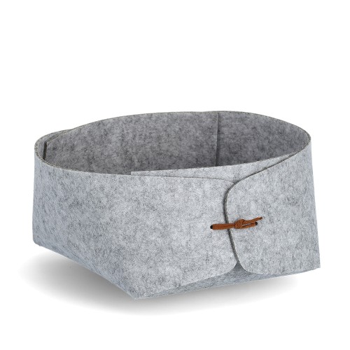 Aufbewahrungskorb, Filz, hellgrau / Maße: 19x19x11,5, faltbar cm