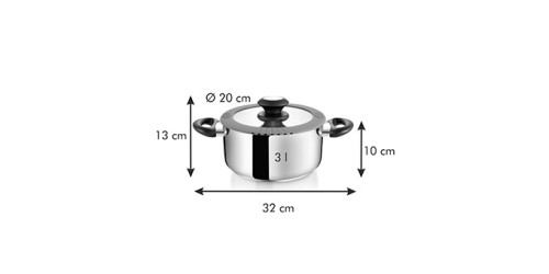 Kasserolle SmartCOVER mit Deckel ø 20 cm, 3.0 l Kunststoff, Silikon, rostfreier Edelstahl, Glas Spülmaschinenfest