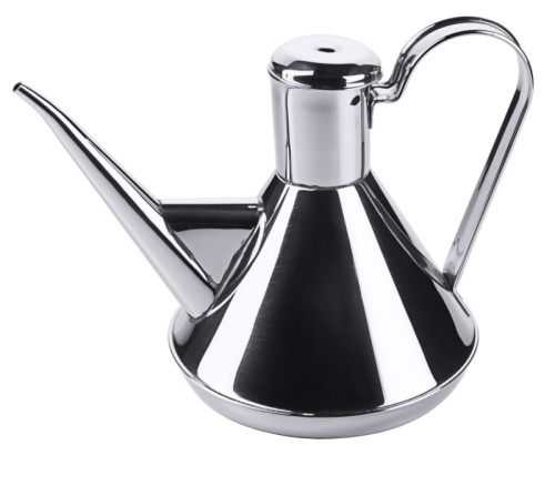 Ölkanne aus Edelstahl 18/10, hochglänzend, mit Scharnierdeckel Volumen: 0,5 l, Höhe: 15 cm