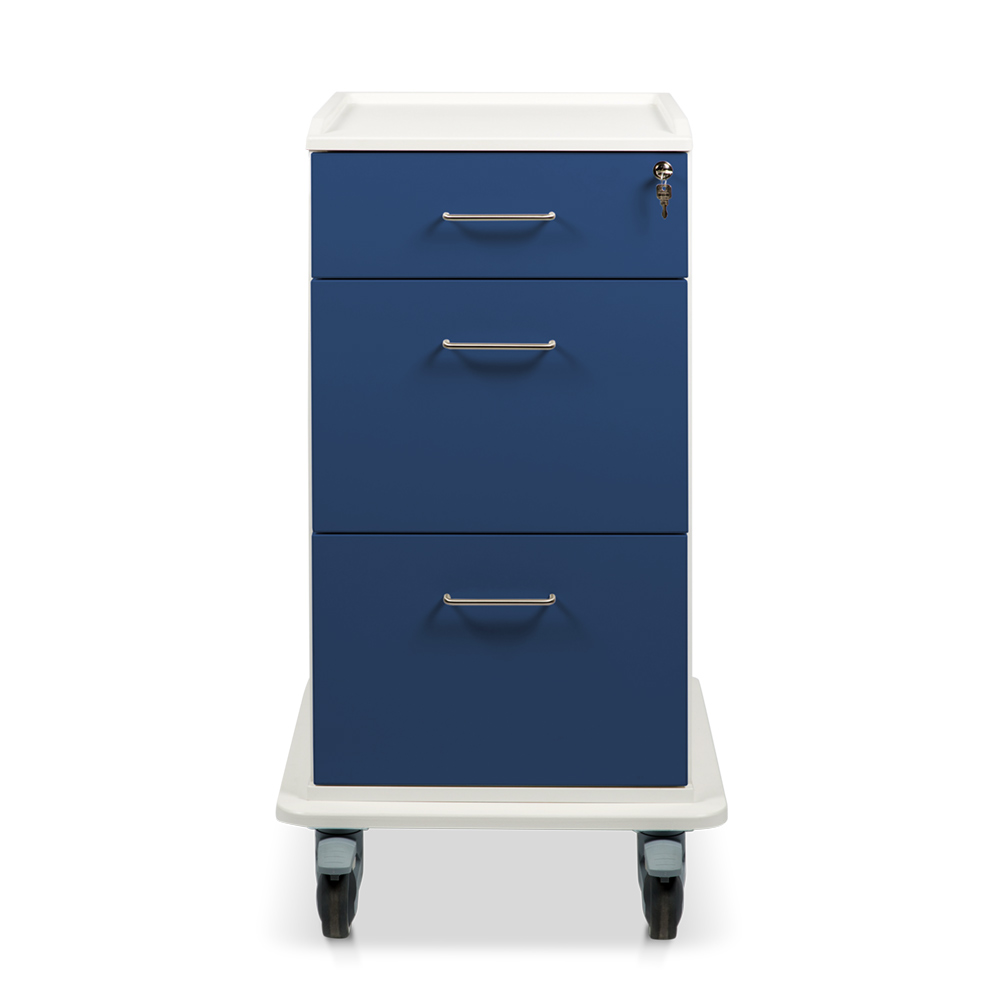 ETHERNASOLID® MULTICART Dokumentenwagen T17 mit 2 Doku-Auszügen und Schublade, blau