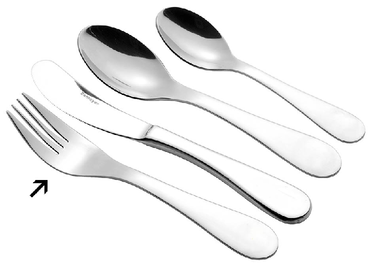 Kindergabel Modell SUNNY 18/10, poliert, Länge: ca. 16,0 cm. Materialstärke 2,5 mm.