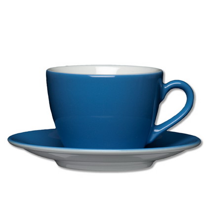 Kaffeetasse 0,21 l mit Untertasse 14,5cm, Farbe: polar blue / polarblau Form: Eschenbach Coffeeshop Color.