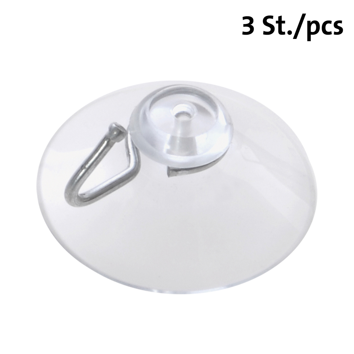 3 Saughaken, transparent, ø 40 mm