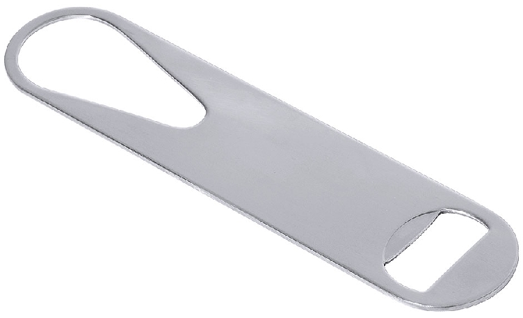 Flaschenöffner aus Edelstahl, glänzend poliert, Materialstärke 2,0 mm, schwere Qualität, Ätzung auf Anfrage Länge: 18 cm, Breite: 4 cm