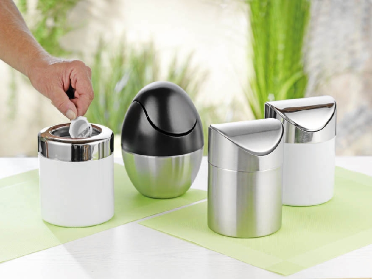 Tischabfalleimer MOON, Durchmesser: 120 mm, Höhe: 150 mm