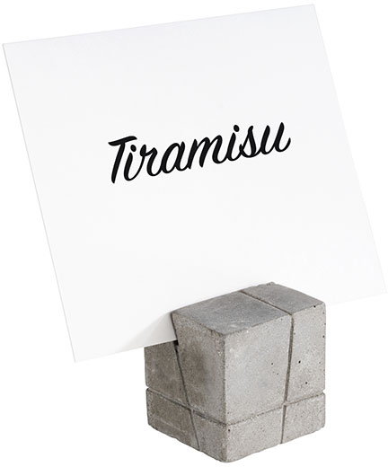 Kartenhalter, 4er Set 3 x 3 cm, H: 3 cm Beton inklusive 30 Beschriftungskarten 10 x 8 cm (15x weiß und 15x schwarz) nicht