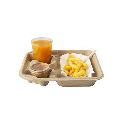 PAPSTAR 160 Tragetabletts, Pappe "To Go" 4 cm x 25 cm x 22,5 cm für 2 Becher + Mahlzeit