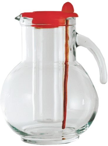 Krug KUFRA 215 cl mit Eisbehälter, mit rotem Deckel und Rührstab Höhe 188,5 mm - Durchmesser 185 mm