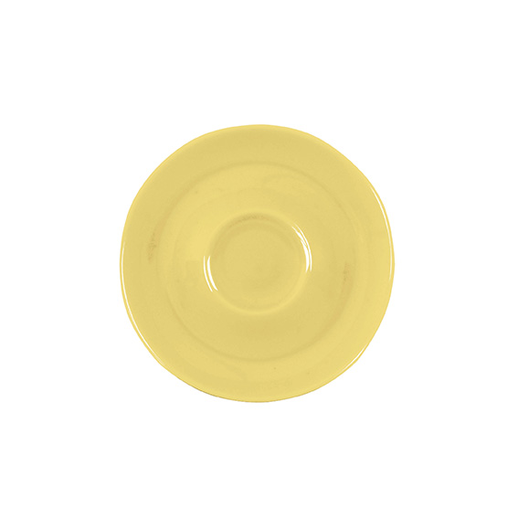 Untertasse 16 cm Spiegel mitte - Form: Baristar -, Dekor 79923 hellgelb - aus Porzellan. Hersteller:, Eschenbach. "Made in Germany".