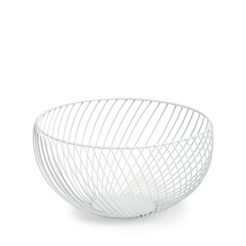 Obstkorb, Metall, weiß. Ø: 260 mm. Höhe: 135 mm.
