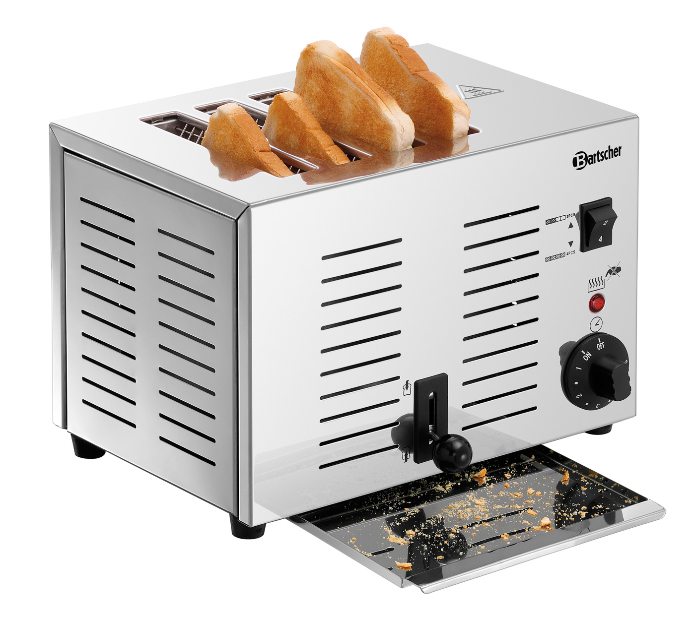 Bartscher Toaster TS40 | Kontrollleuchte:Aufheizen | Maße: 30 x 25 x 22,0 cm. Gewicht: 4,2kg