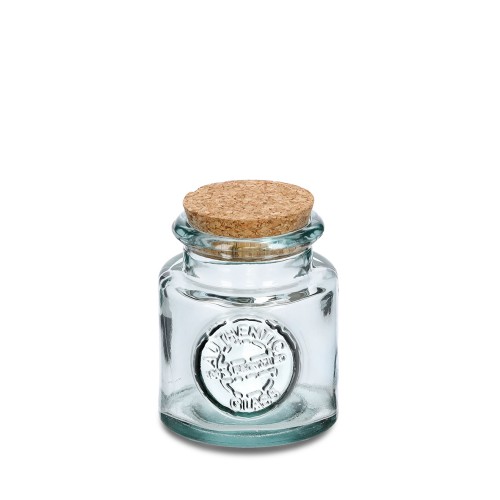 Vorratsglas "Recycled" m. Korkdeckel, 250 ml / Maße: Ø 8x10,2 cm