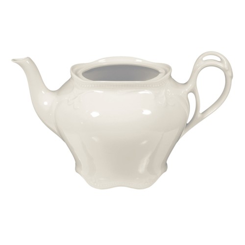 Seltmann Unterteil zur Teekanne 1,0 l, rund mit Relief, Form: Rubin, weiss cream, hohe Kantenschlagfestigkeit, Made in Germany