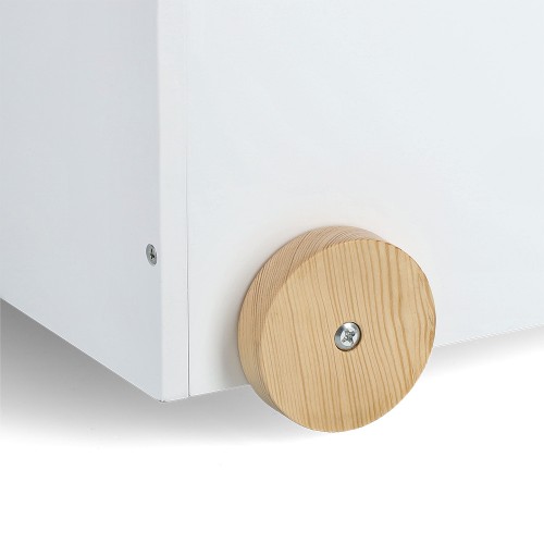 Kinder-Spielzeugkiste m. R., MDF/Kiefer, weiß / Maße: 50x36x30 cm FSC 100%, SCS-COC-000256