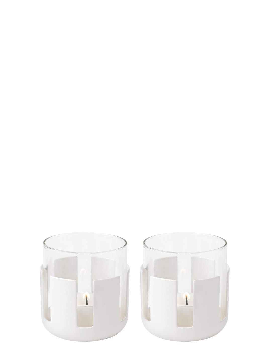 Luna Teelighthalter soft white - Maße: 6,9 x 6,9 x 7 cm - von Stelton